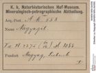 Etiketten zu Nagyagit (NHMW-MIN-Ak558)
